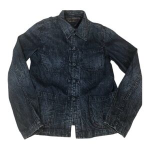 Lauren Ralph Lauren Jeans Co. Dark Wash Cotton Blue Denim Knot Button Jacket S